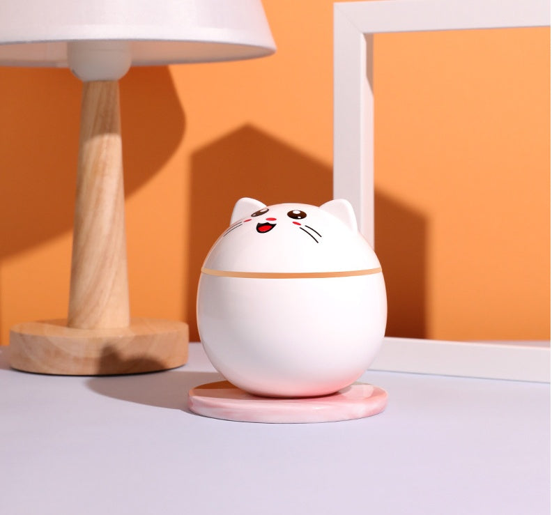Cute Cat Humidifier - Mini USB Air Humidifier for Bedroom, Desk, & Cozy Aesthetic Room Decor