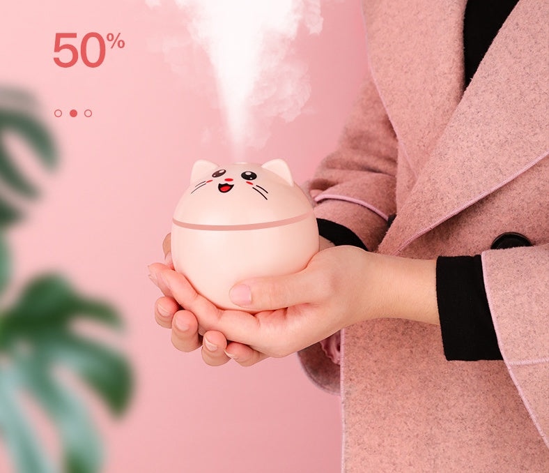 Cute Cat Humidifier - Mini USB Air Humidifier for Bedroom, Desk, & Cozy Aesthetic Room Decor