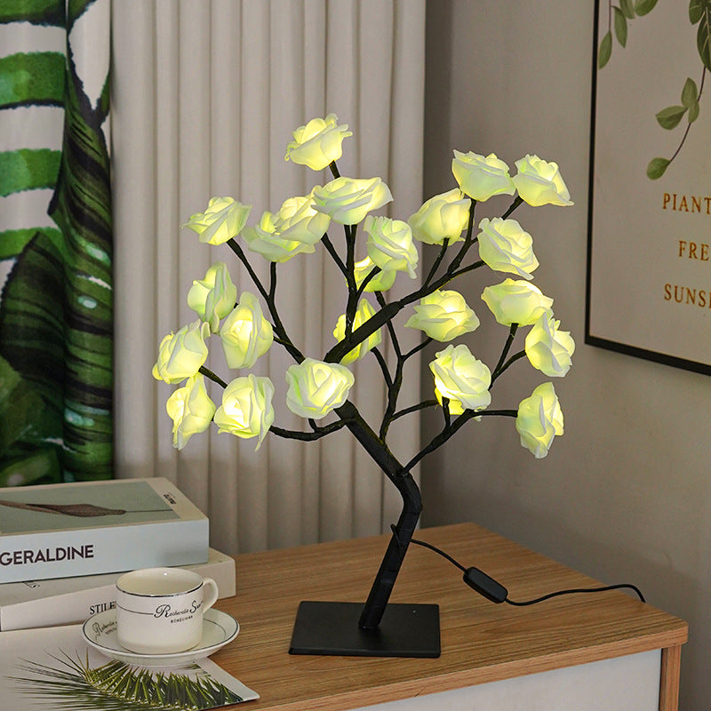LED Rose Tree Lamp - Aesthetic Bedroom & Romantic Decor Light
