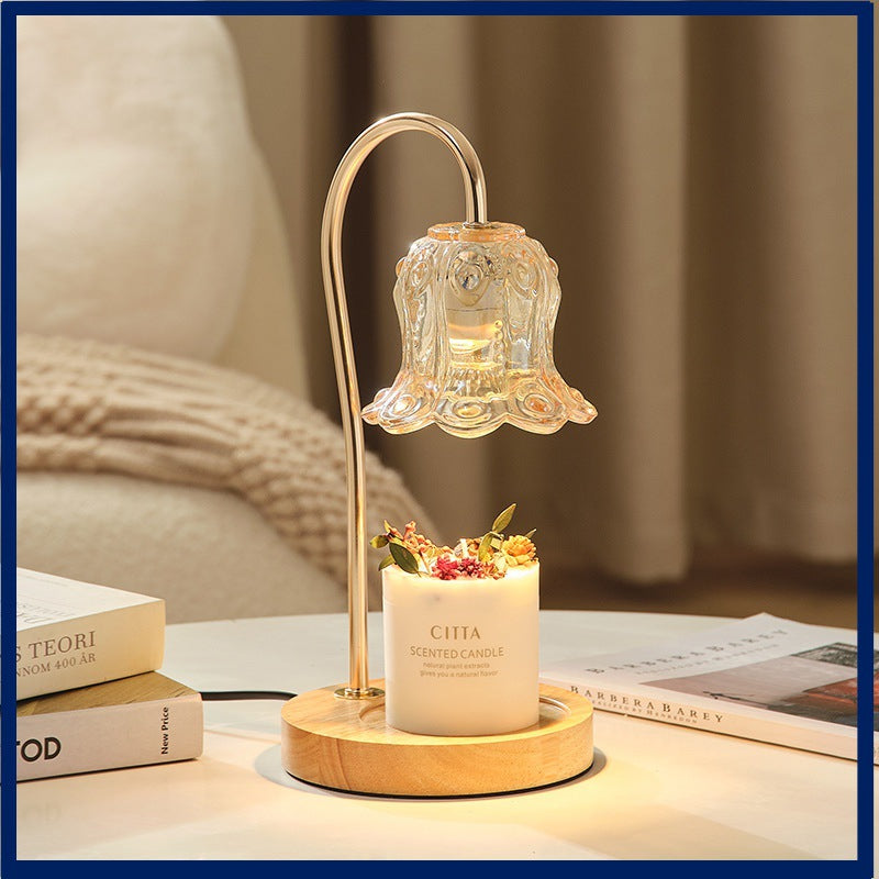 Lily Glass Candle Warmer Lamp - Aesthetic Cozy Glow Light