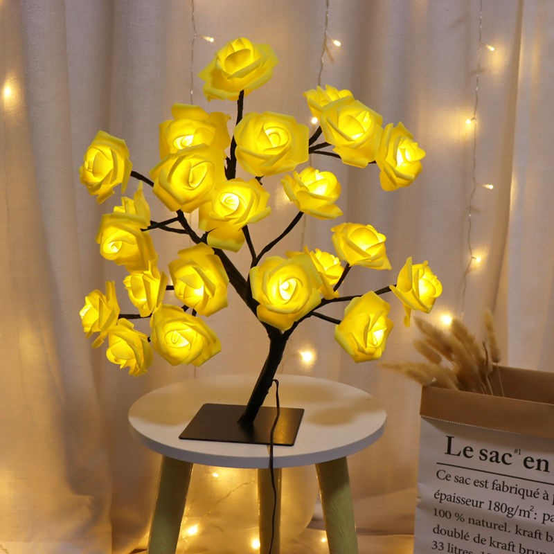 LED Rose Tree Lamp - Aesthetic Bedroom & Romantic Decor Light