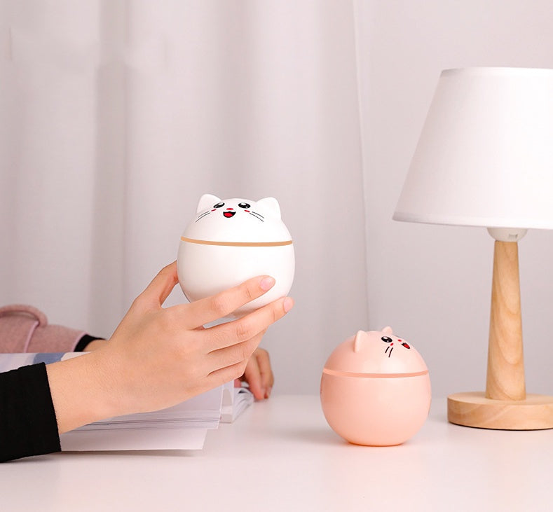 Cute Cat Humidifier - Mini USB Air Humidifier for Bedroom, Desk, & Cozy Aesthetic Room Decor
