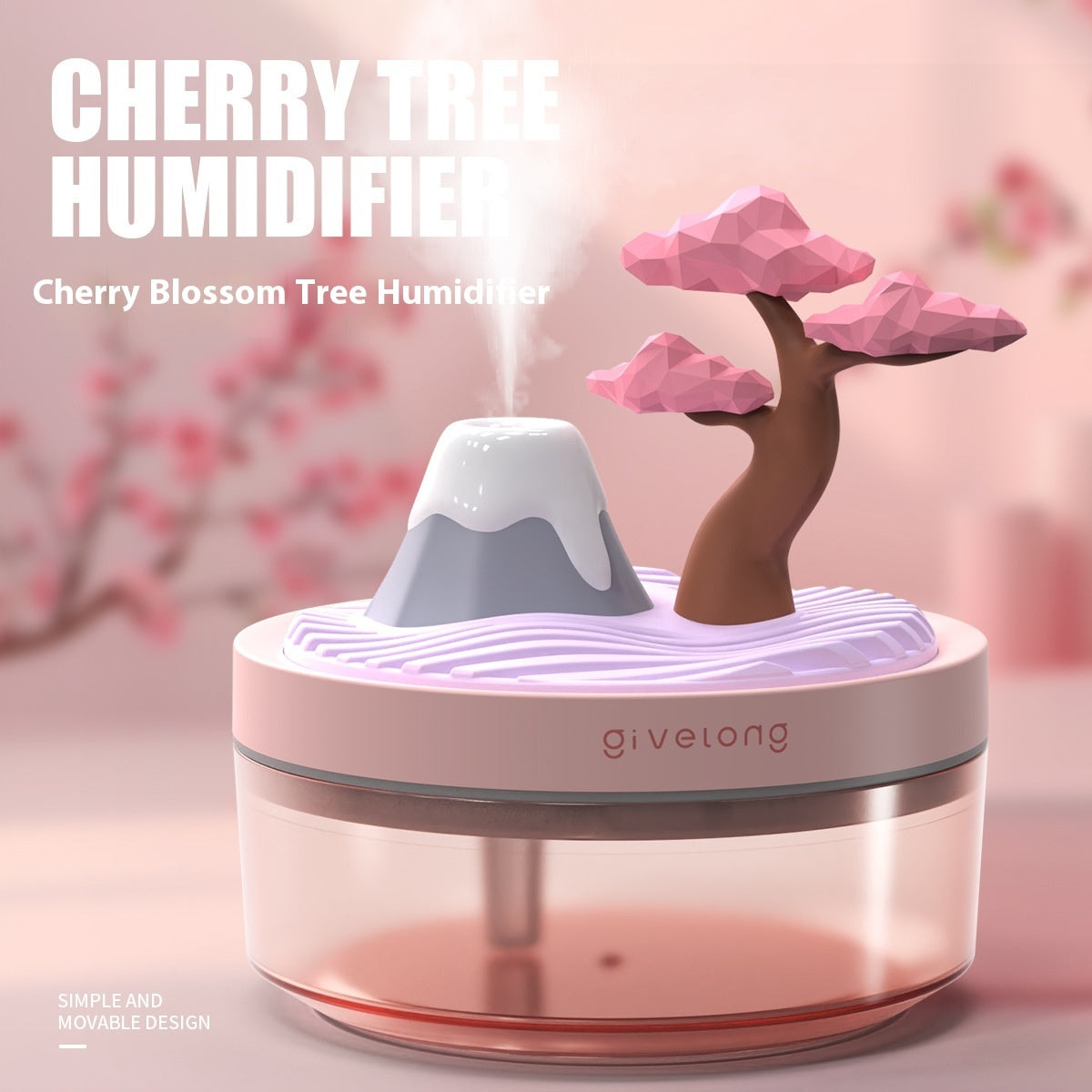 Landscape Humidifier - Cute Desktop Mist with LED Glow