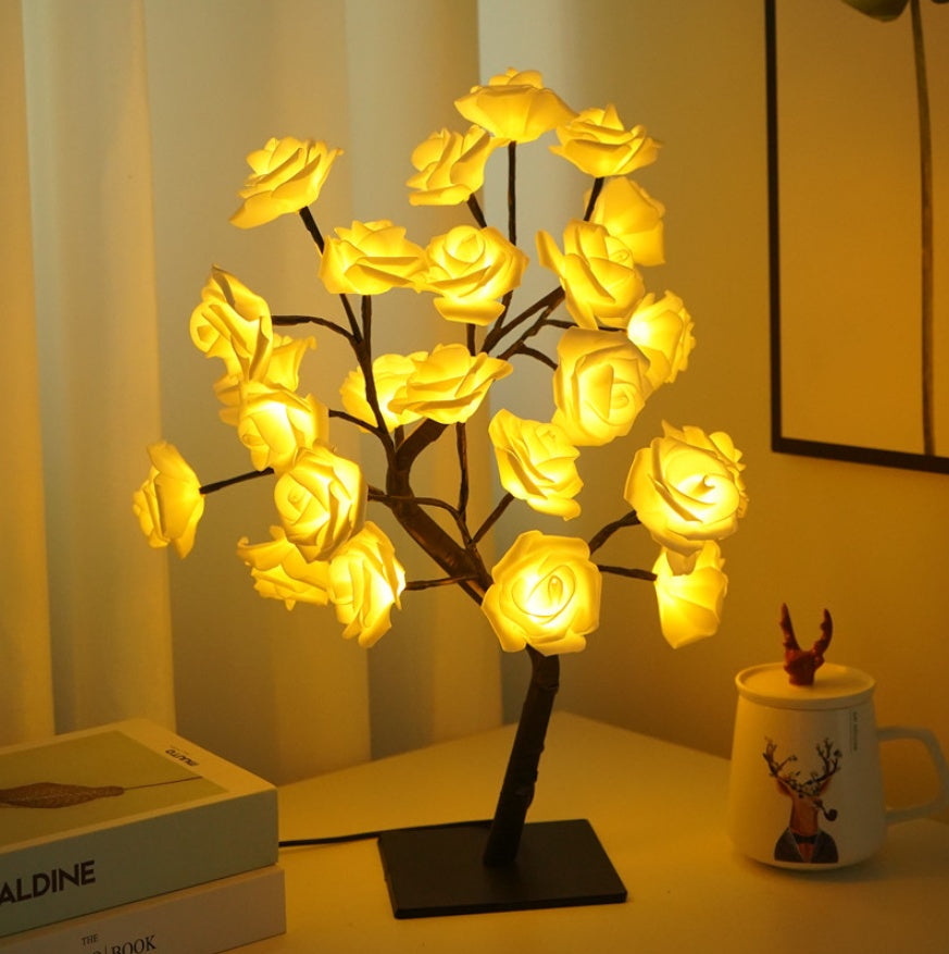 LED Rose Tree Lamp - Aesthetic Bedroom & Romantic Decor Light