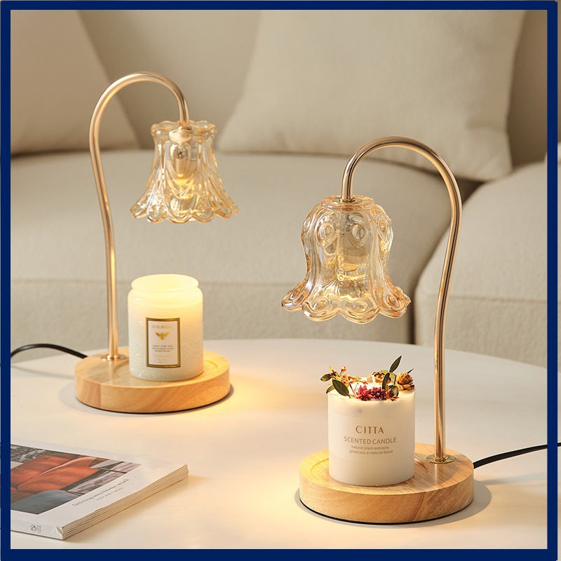 Lily Glass Candle Warmer Lamp - Aesthetic Cozy Glow Light