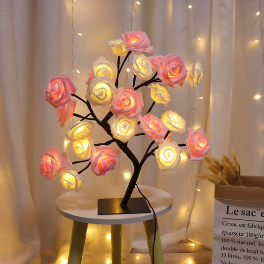 LED Rose Tree Lamp - Aesthetic Bedroom & Romantic Decor Light