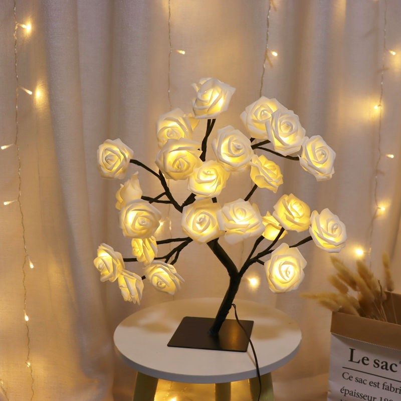 LED Rose Tree Lamp - Aesthetic Bedroom & Romantic Decor Light
