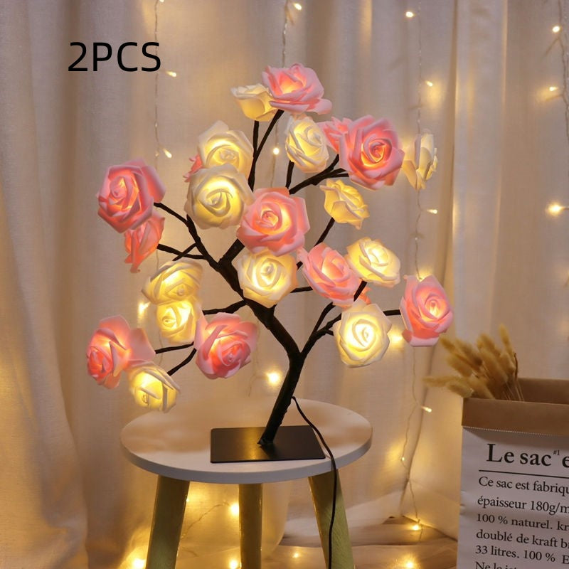 LED Rose Tree Lamp - Aesthetic Bedroom & Romantic Decor Light