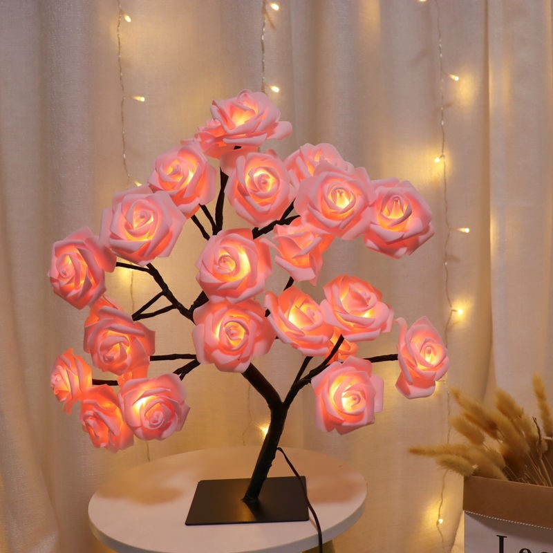 LED Rose Tree Lamp - Aesthetic Bedroom & Romantic Decor Light