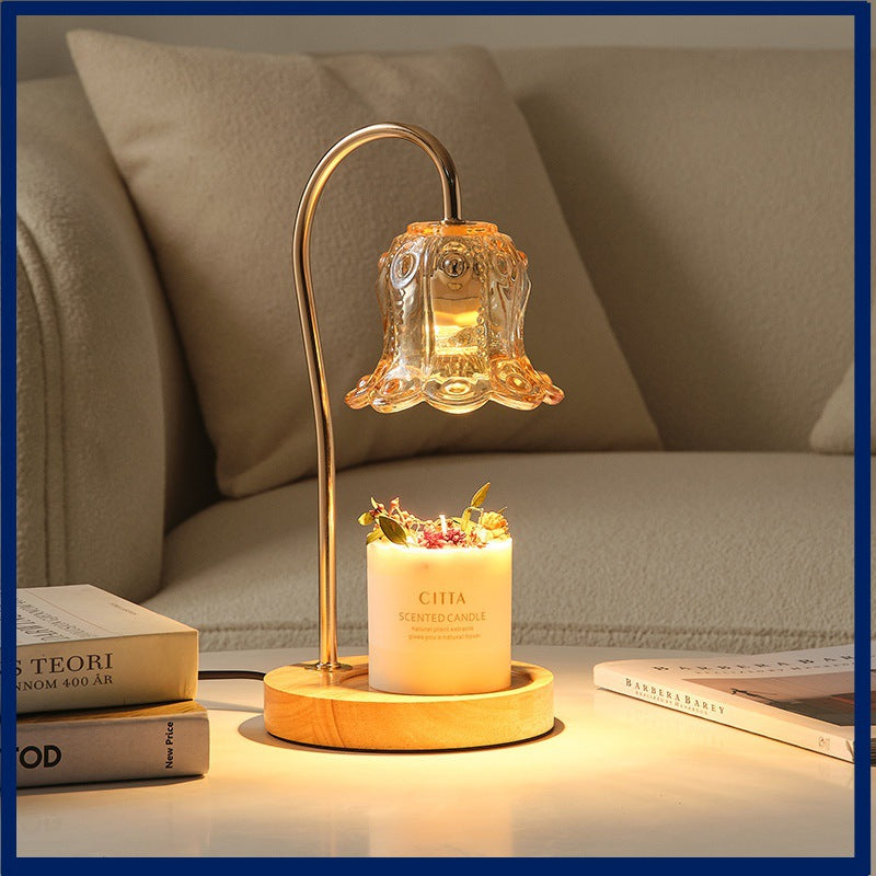 Lily Glass Candle Warmer Lamp - Aesthetic Cozy Glow Light