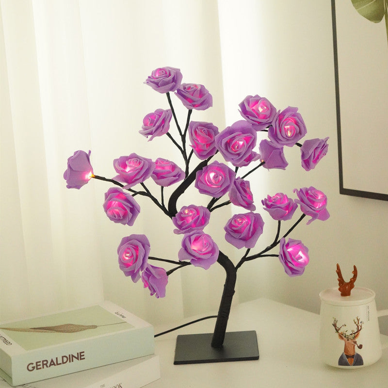 LED Rose Tree Lamp - Aesthetic Bedroom & Romantic Decor Light