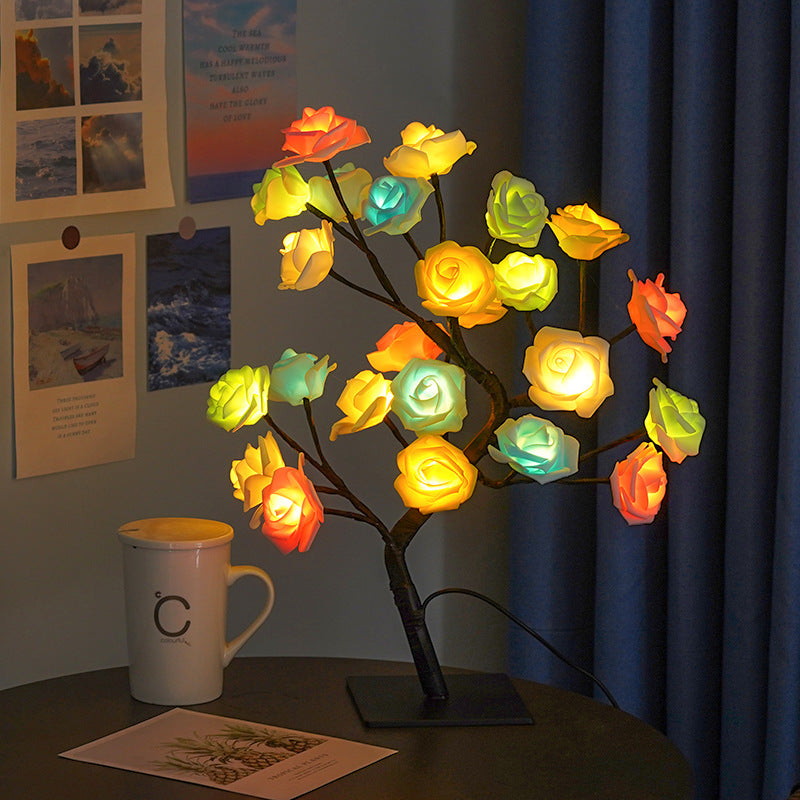LED Rose Tree Lamp - Aesthetic Bedroom & Romantic Decor Light