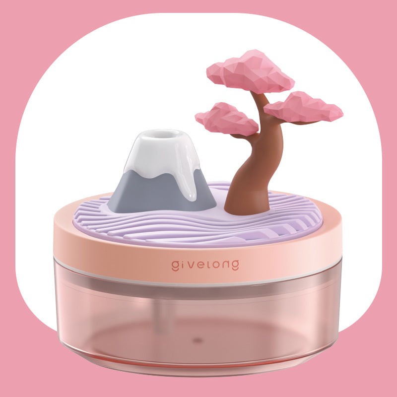 Landscape Humidifier - Cute Desktop Mist with LED Glow