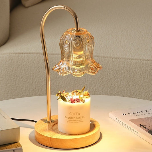 Lily Glass Candle Warmer Lamp - Aesthetic Cozy Glow Light